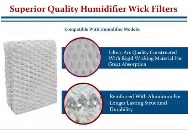 (2 Filters) Compatible For Kenmore 144117 Humidifier Wick Filters
